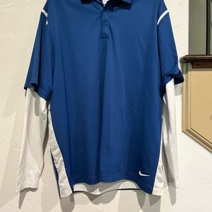 Nike Golf - Blue and White Polo Shirt Athletic Design
